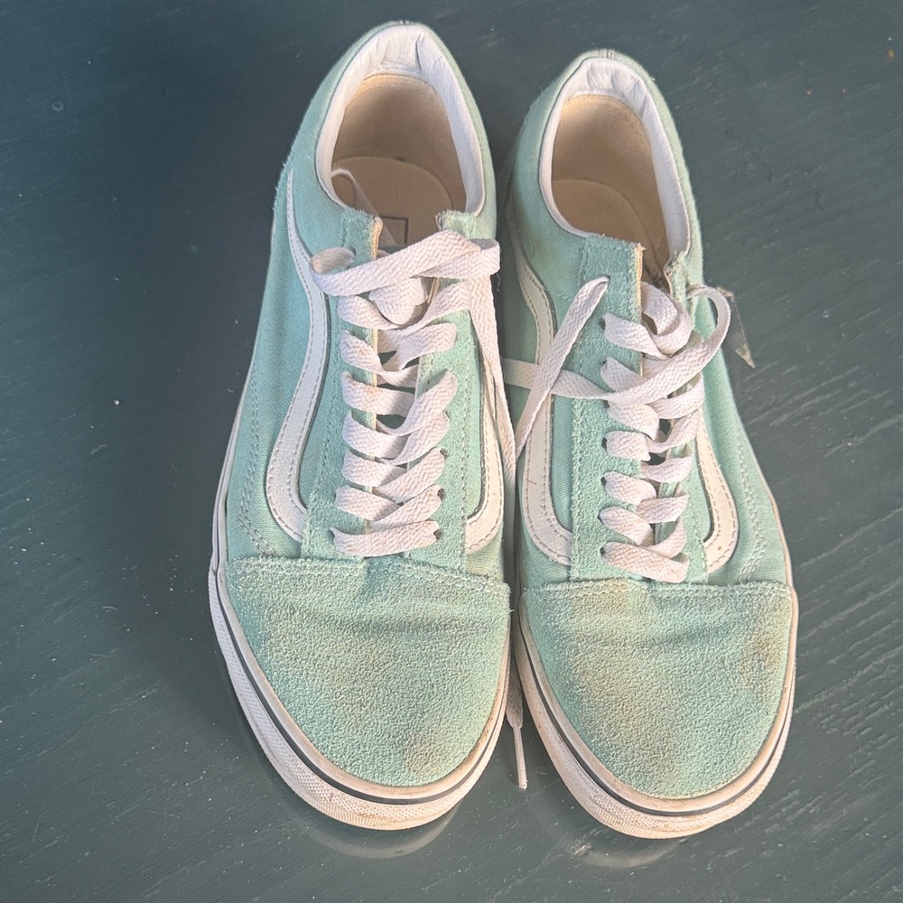 Vans Mint Green Low-Top Suede Sneakers